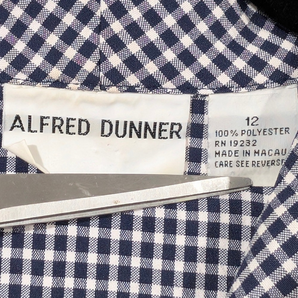 Vtg Alfred Dunner Grandmacore Blue Gingham Starburst Embroidered Zip Jacket 12 - Picture 6 of 11